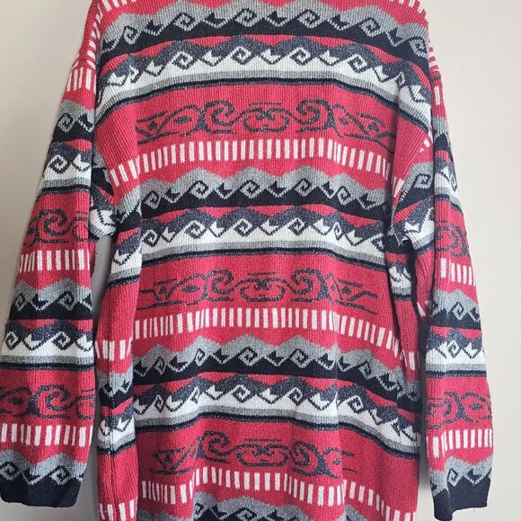 Mission Sportswear Cardigan Sweater Mens XLarge Aztec Button Up Wool Blend - Picture 8 of 9